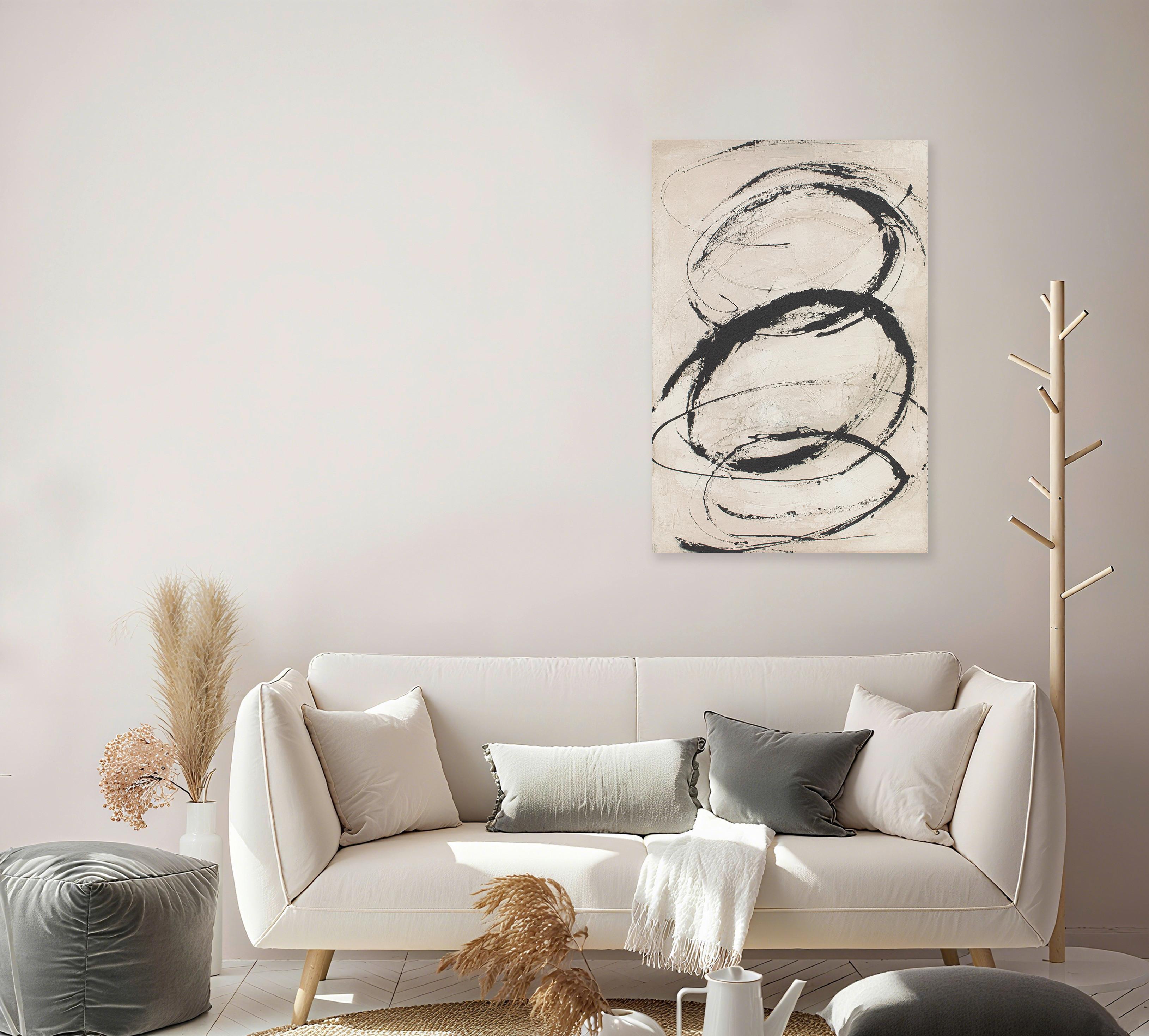 Slika Koni 80x120cm - bež/crna, Moderno, drvni materijal/tekstil (80/120/3,8cm) - Mömax