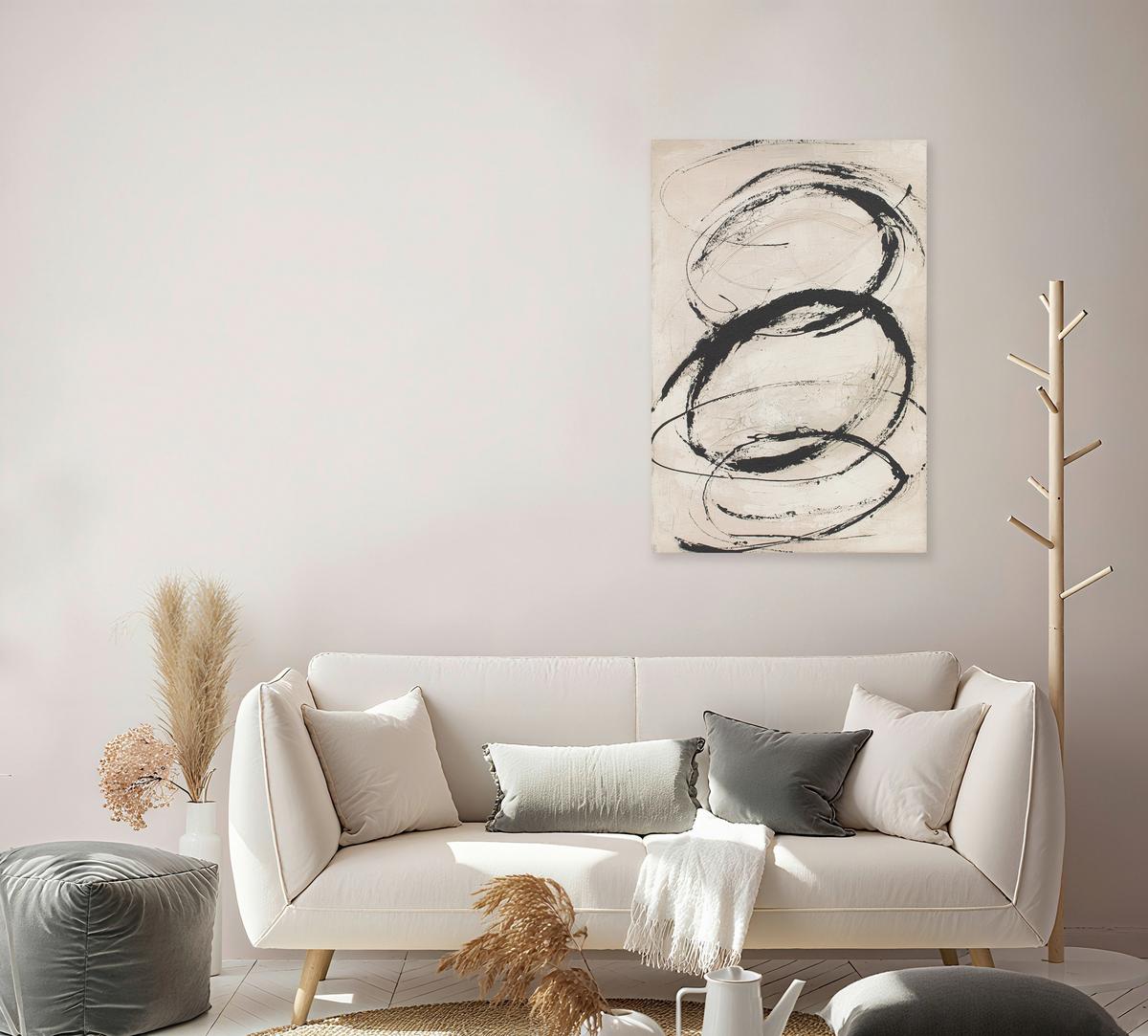 Slika Koni 80x120cm - bež/crna, Moderno, drvni materijal/tekstil (80/120/3,8cm) - Mömax