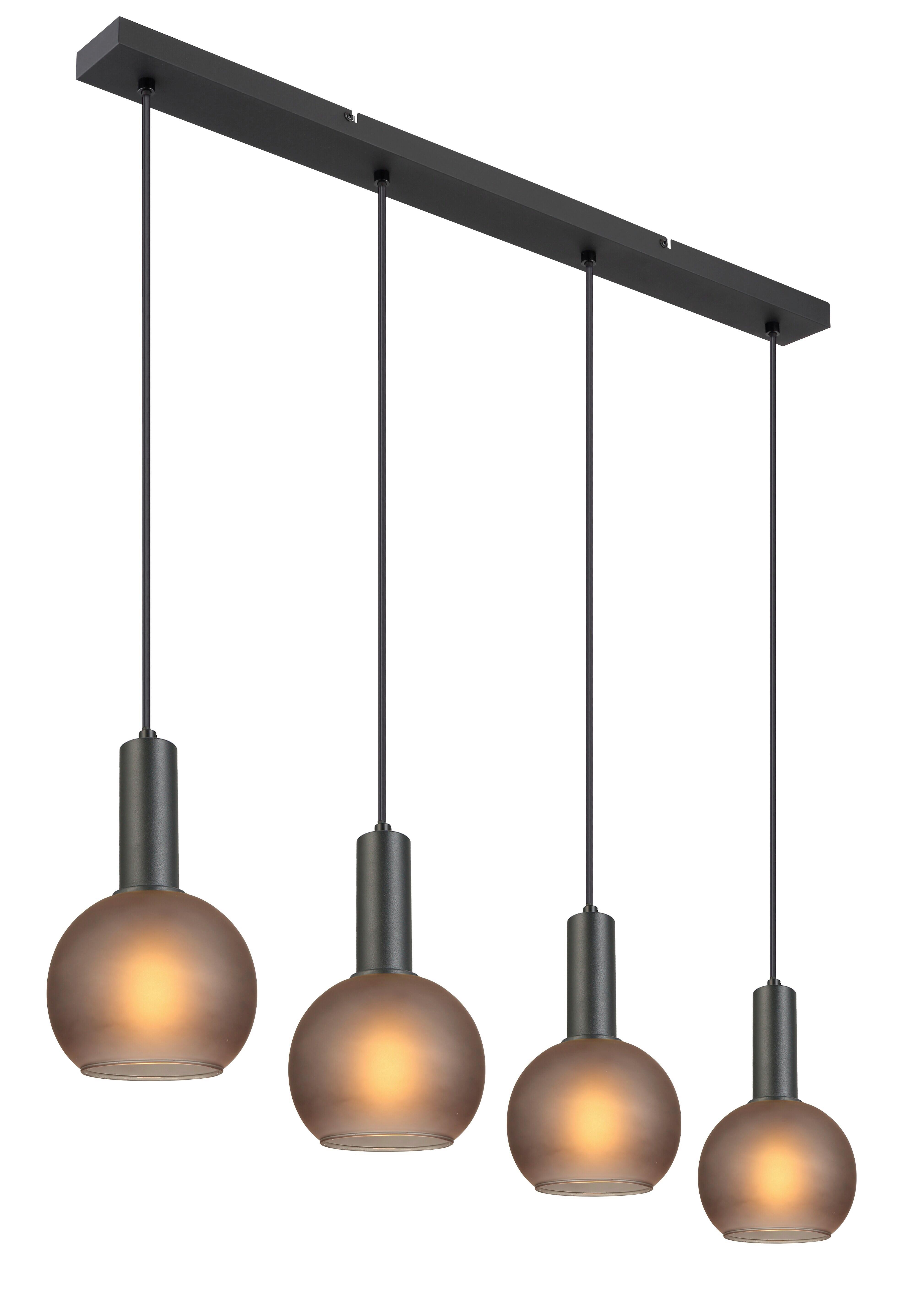 LAMPA WISZĄCA MARCY - czarny/szary, Trend, metal/szkło (95/15/120cm) - Novel