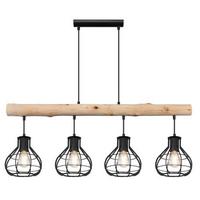 LAMPA WISZĄCA CLASTRA - Modern, metal/drewno (90/18/120cm)