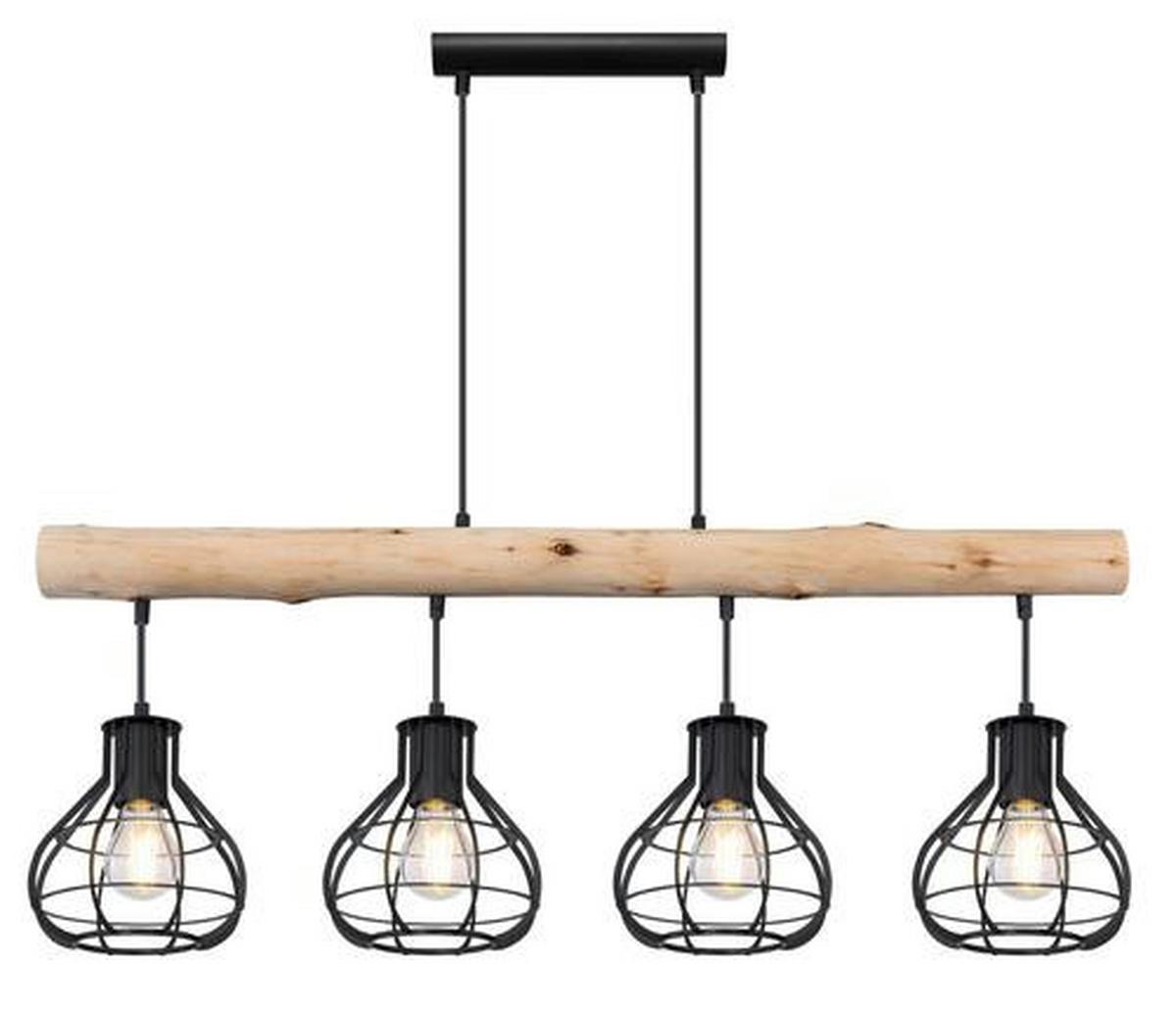 LAMPA WISZĄCA CLASTRA - Modern, metal/drewno (90/18/120cm)