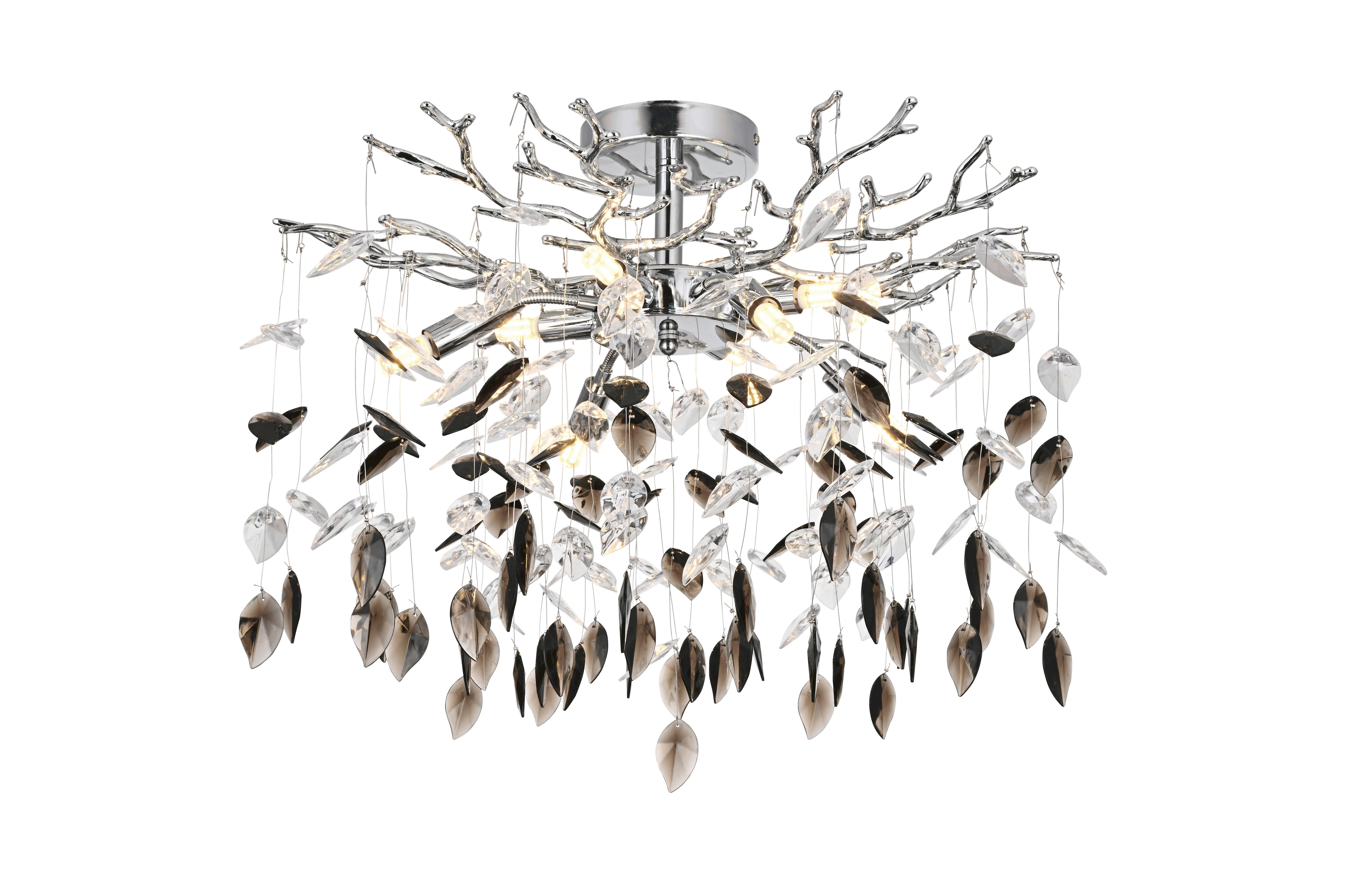 TAKLAMPA MONI - klar/kromfärg, Modern, metall/plast (60/60/46cm) - Mömax