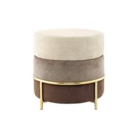 Hocker Creme/Braun ca. 48,5x46 cm - Goldfarben/Creme, Basics, Holzwerkstoff/Textil (48,5/46/48,5cm) - Kayoom