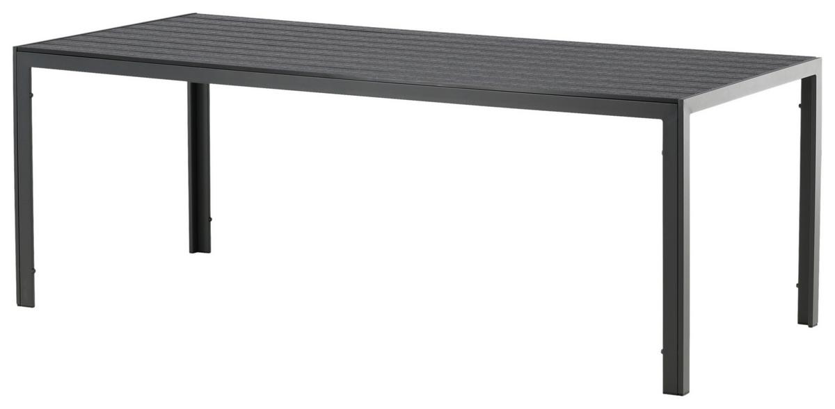GARTENTISCH BREAK - Schwarz, KONVENTIONELL, Metall (205/90/73,5cm) - Gardenson