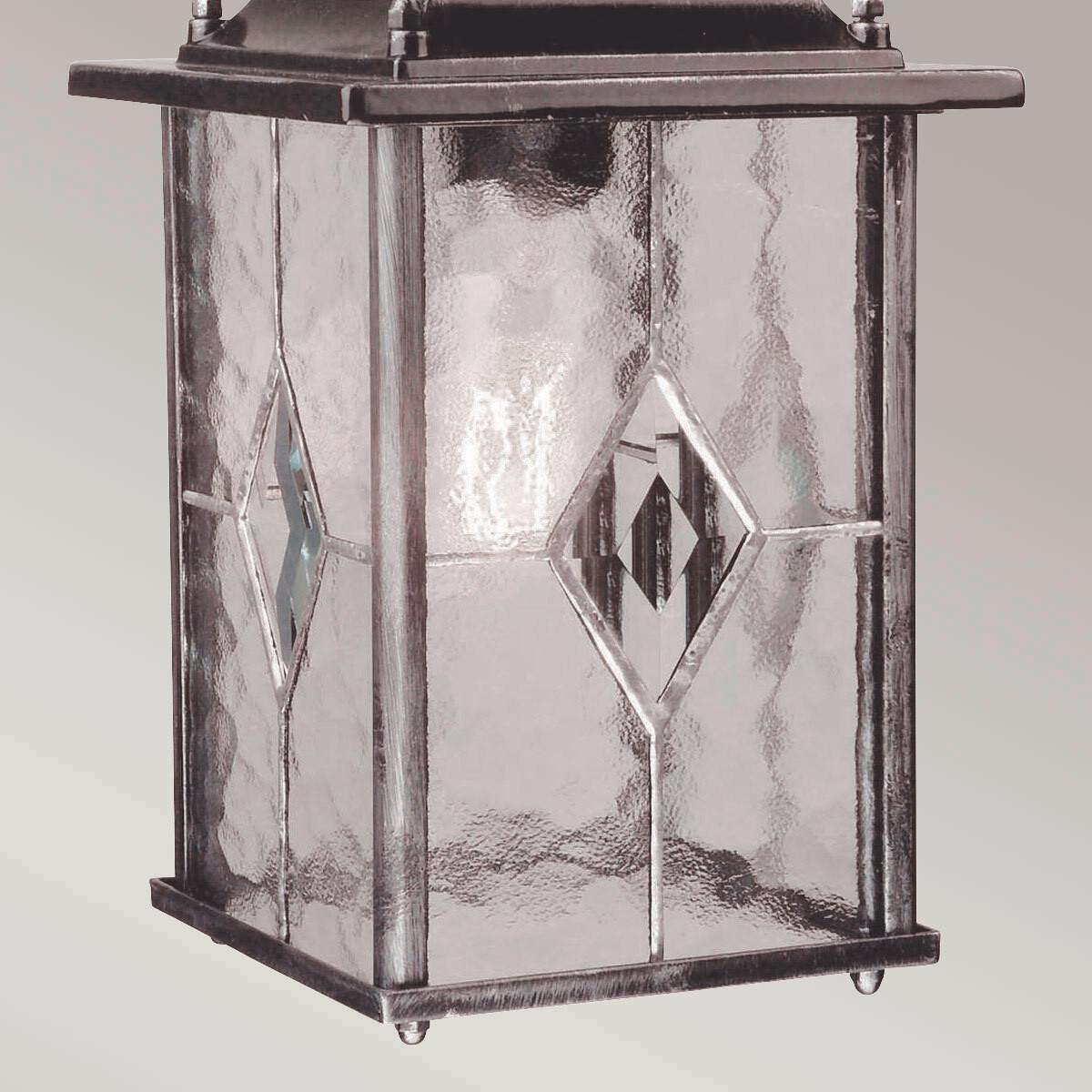Kültéri Függőlámpa Wx9 - fekete/ezüstszínű, Basics, üveg/fém (34/15,9/15,9cm) - Elstead Lighting