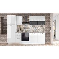 Blok Kuhinja S Aparatima Vania - bijela/bijela visoki sjaj, Konvencionalno, drvni materijal/metal (285/216/60cm) - Mömax