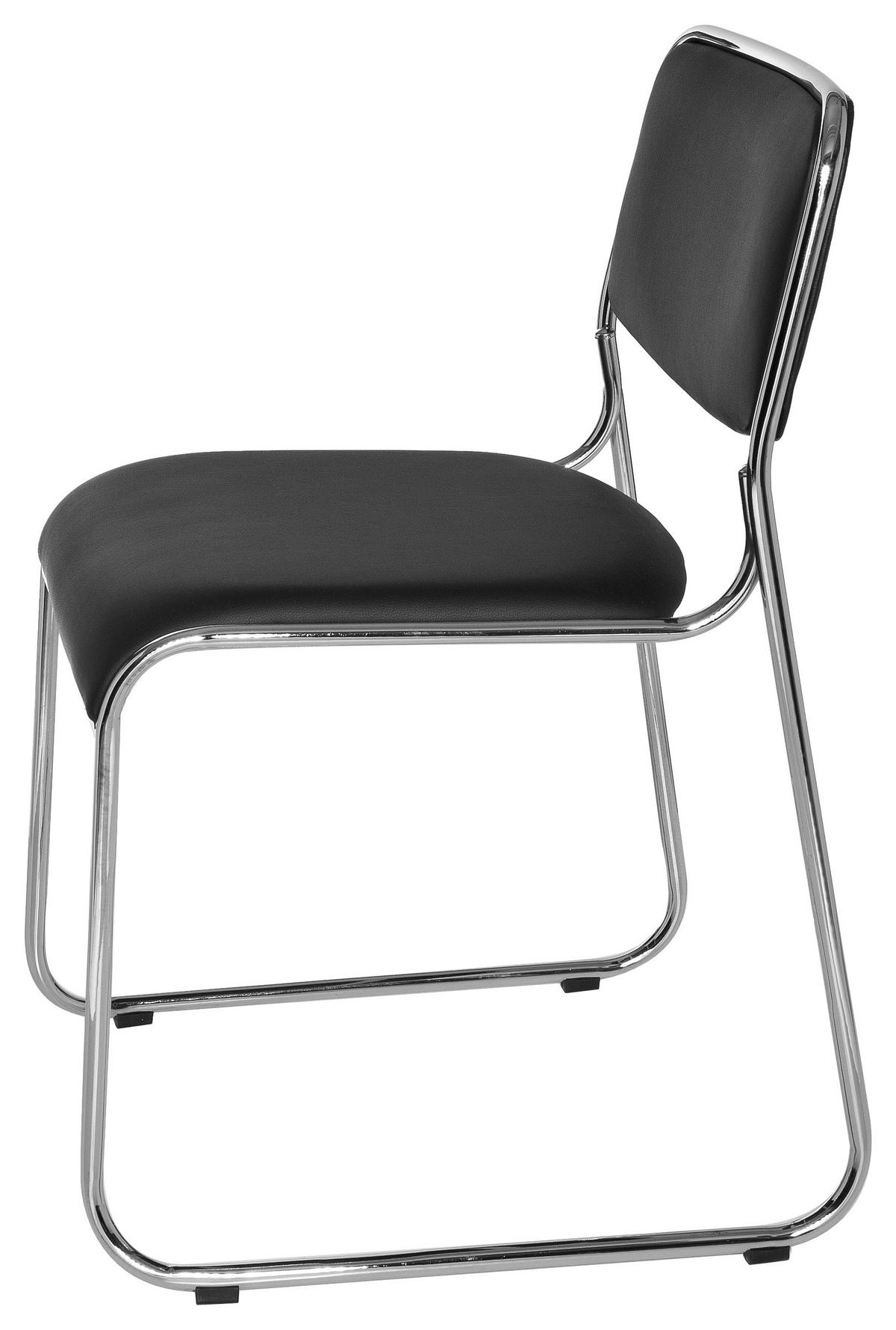 Besucherstuhl Kolta Schwarz - Chromfarben/Schwarz, MODERN, Textil/Metall (41/84/52cm) - MID.YOU
