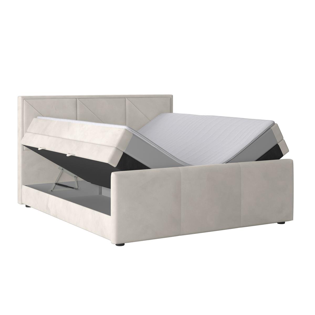 Boxspringbett Bologna ca. 180x200 cm Creme - MODERN, Holz/Kunststoff (180/200cm) - MID.YOU