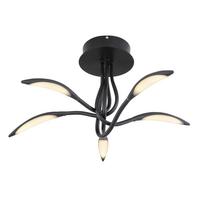 LED-Deckenleuchte Kaela Schwarz/Weiß max. 25 Watt - Opal/Schwarz, Design, Kunststoff/Metall (68/33cm) - Globo