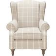 Ohrensessel Beige - Beige/Grau, ROMANTIK / LANDHAUS, Holz/Textil (83/102/87cm) - Zandiara