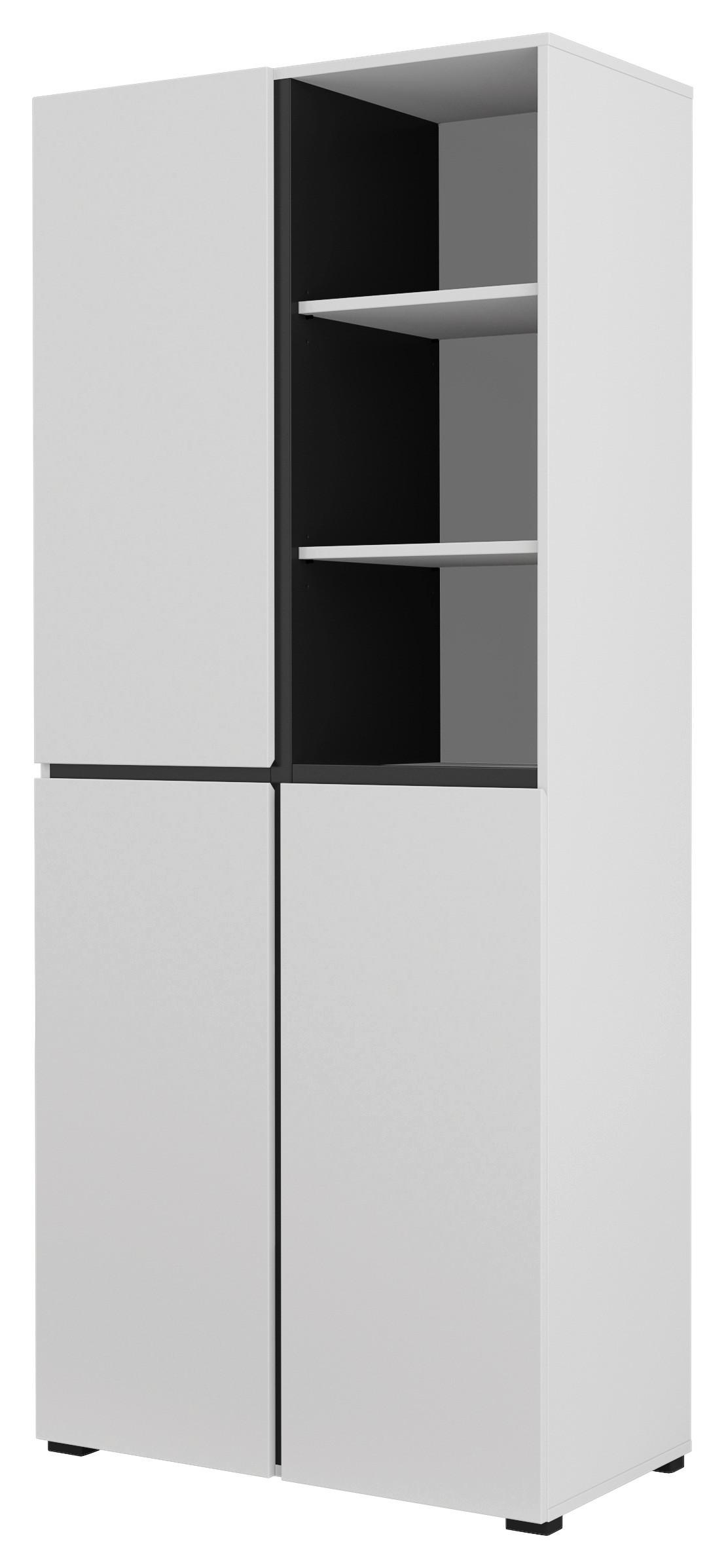 Előszobaszekrény Cross - fekete/fehér, Modern, faalapú anyag (79/183/40cm)