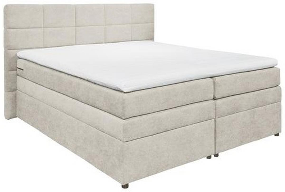 Boxspringbett Tacoma 3 inkl. Topper ca. 180x200 cm Sandf. - Sandfarben, KONVENTIONELL, Kunststoff/Textil (180/200cm) - MID.YOU