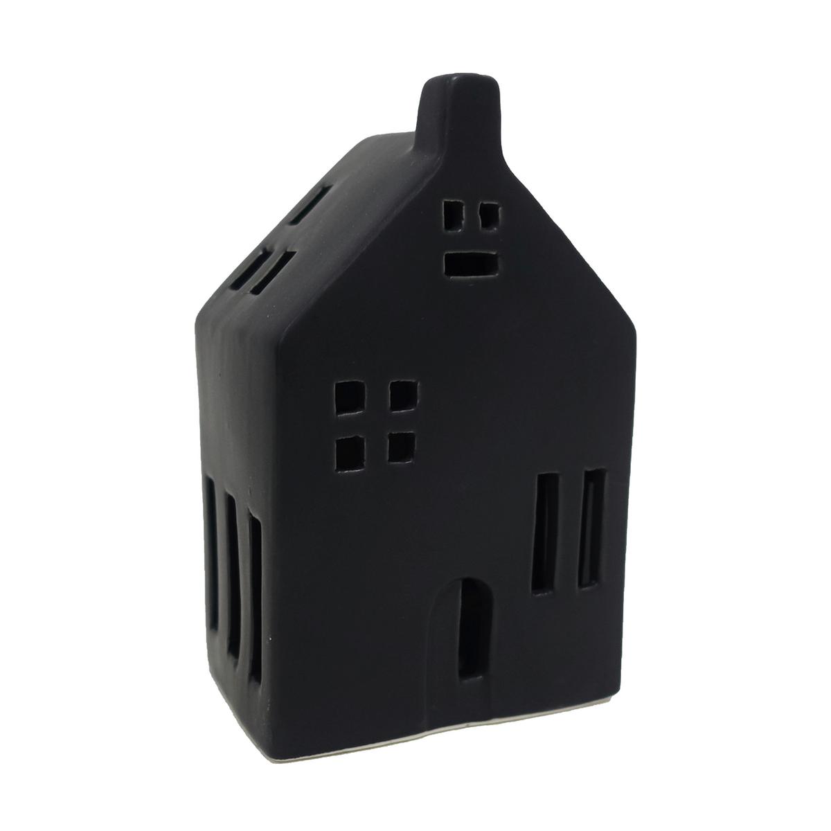 Dekor Ház Luke - fekete, Konventionell, kerámia (8,5/14/6cm) - Modern Living