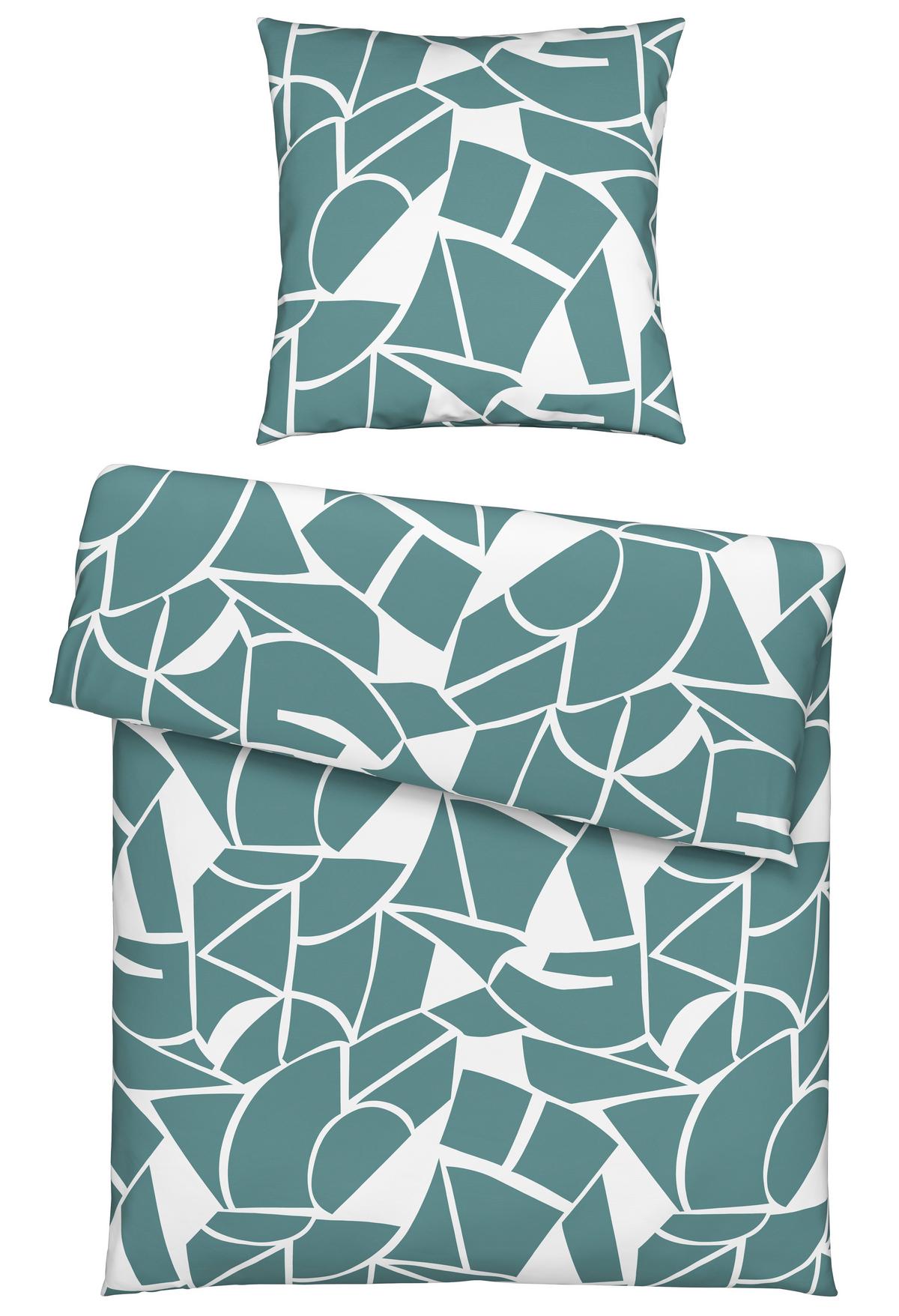 Bettwäsche Axel Weiß/Mineralblau ca. 135x200cm - Blau/Weiß, MODERN, Textil (135/200cm) - Mömax