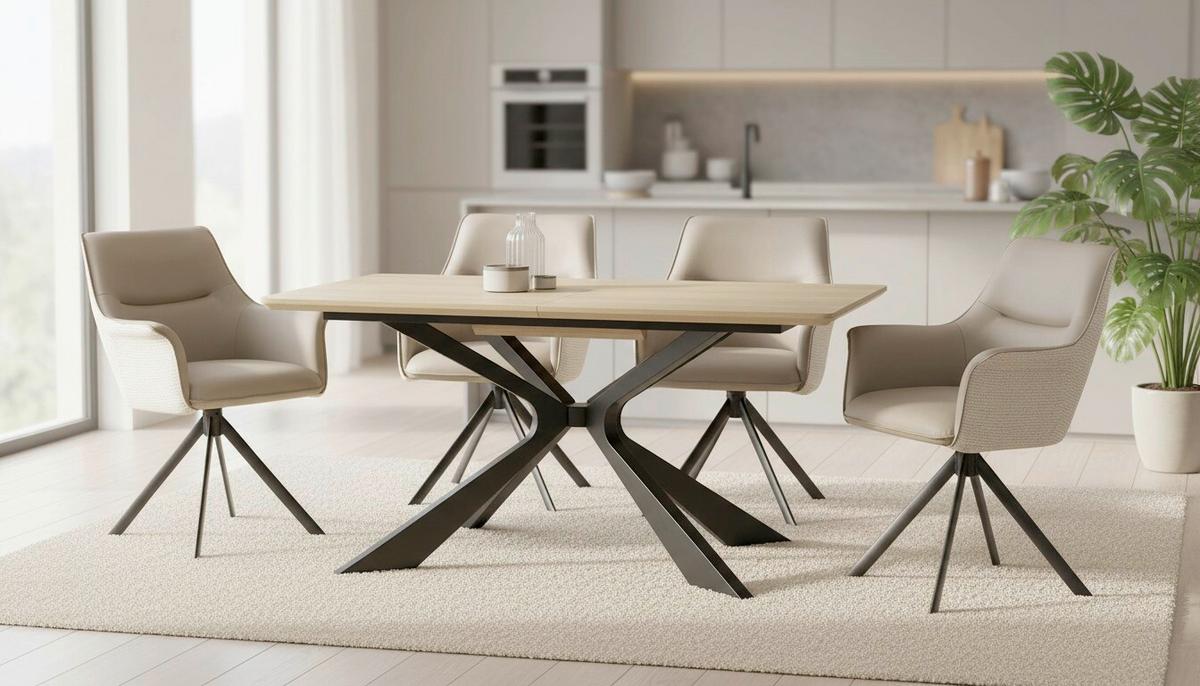 Raztegljiva Miza Lulea, Barva Hrasta, Črna, 160-210x90 - črna/barve hrasta, Moderno, kovina/leseni material (160-210/90/76cm) - P & B