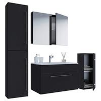 Kopalnica Badinos, Črna - črna/bela, Moderno, kovina/leseni material (126cm) - MID.YOU