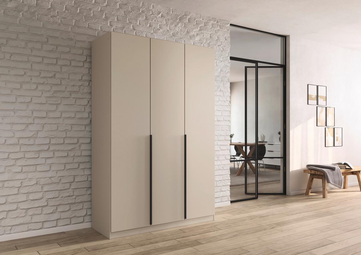 Drehtürenschrank Alabama Champagner - Champagner/Grau, MODERN, Holzwerkstoff (136/229/54cm) - Rauch Möbel