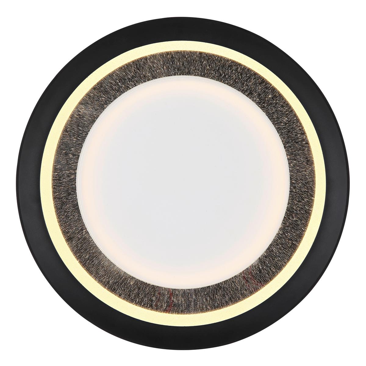 Deckenleuchte Clarino Schwarz/Weiss max. 18 Watt - Weiss/Opal, Basics, Kunststoff/Metall (30/5,5cm) - Globo