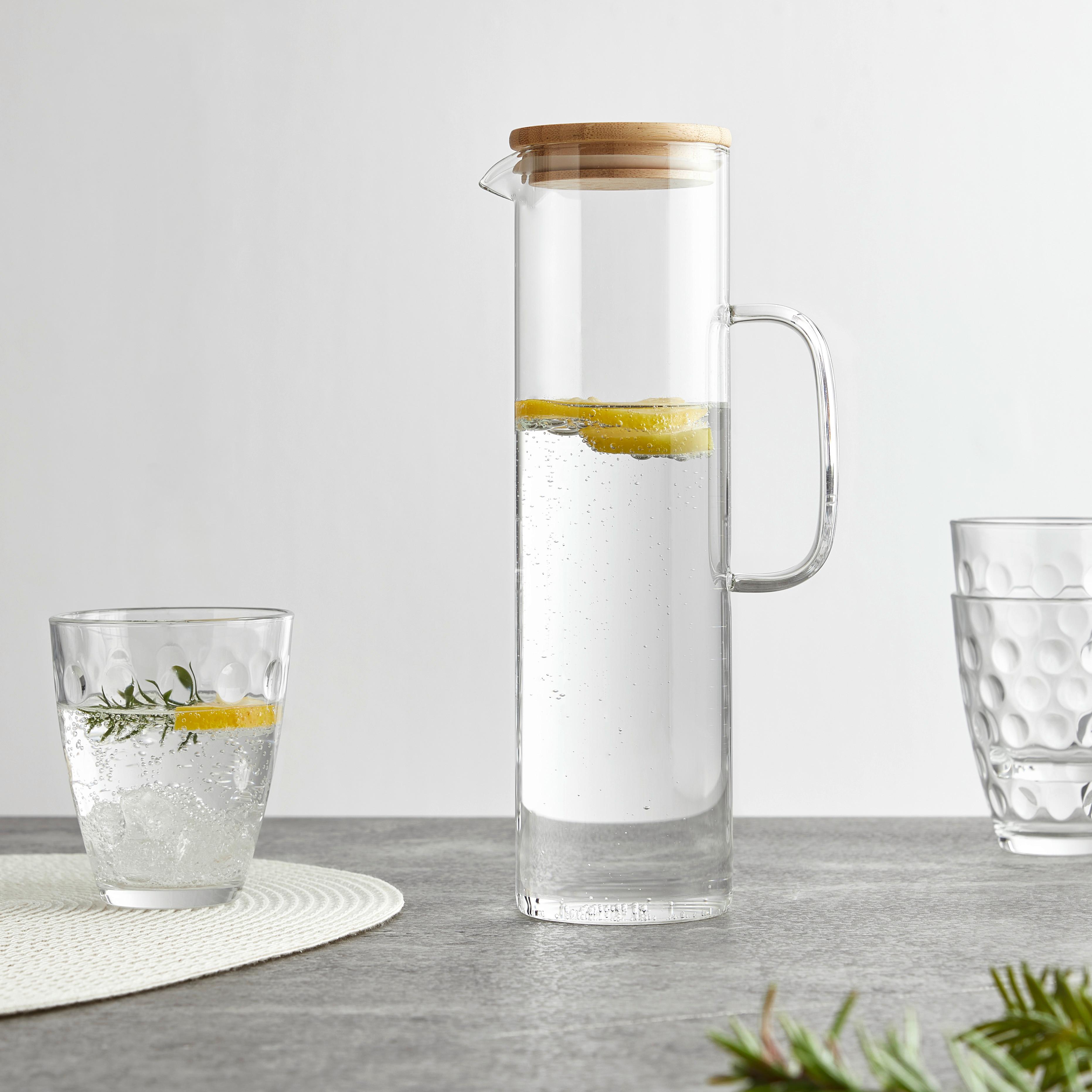 Vrč Kiki -1,2l - naravne barve/prozorno, Moderno, steklo/les (8,4/29cm) - Mömax