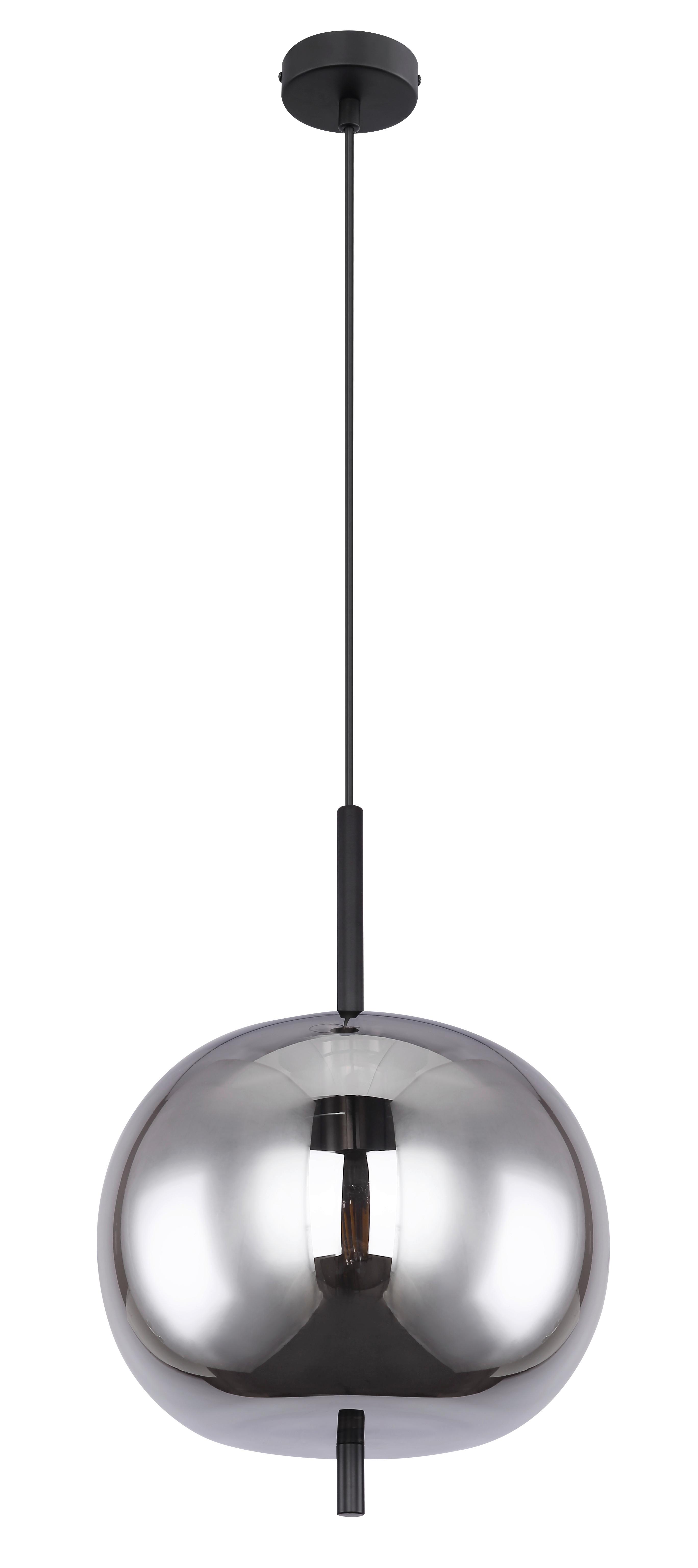 Hängeleuchte Jeanette in Schwarz max. 60 Watt - Schwarz, MODERN, Glas/Metall (30/120cm) - Premium Living
