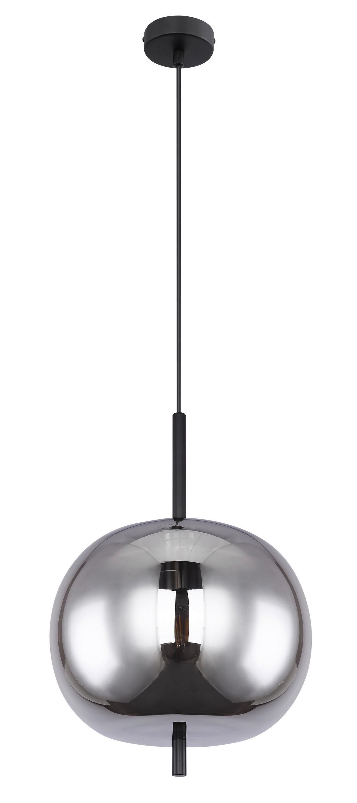 Hängeleuchte Jeanette in Schwarz max. 60 Watt - Schwarz, Modern, Glas/Metall (30/120cm) - Premium Living