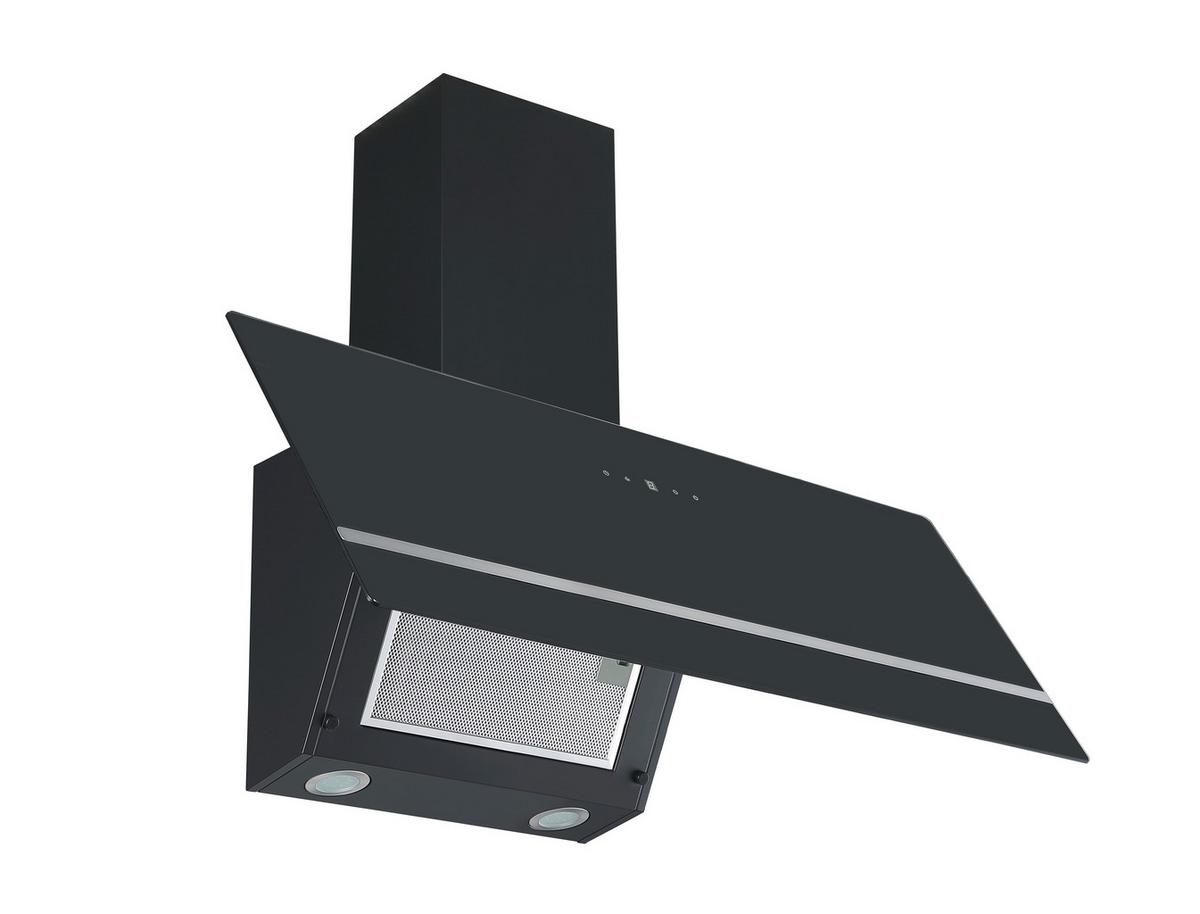 Dunstabzugshaube S21-90ABTH Schwarz - Edelstahlfarben/Schwarz, Basics, Glas/Metall (90/111.60/29.6cm) - PKM