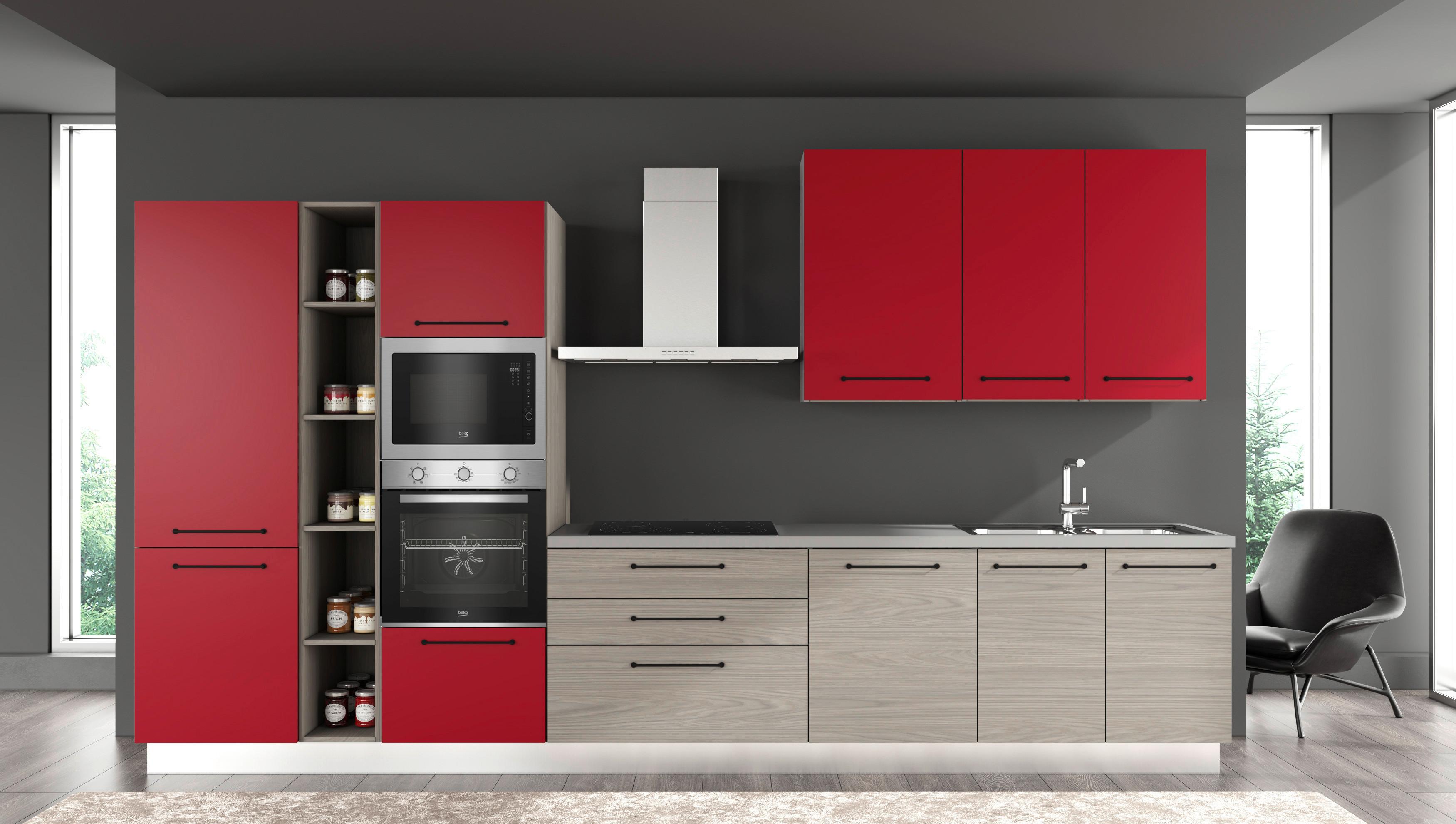 Blok Kuhinja S Aparatima Line 390 - siva/hrast sivi, Konvencionalno, metal/drvo (390/216-240/60cm) - Mömax