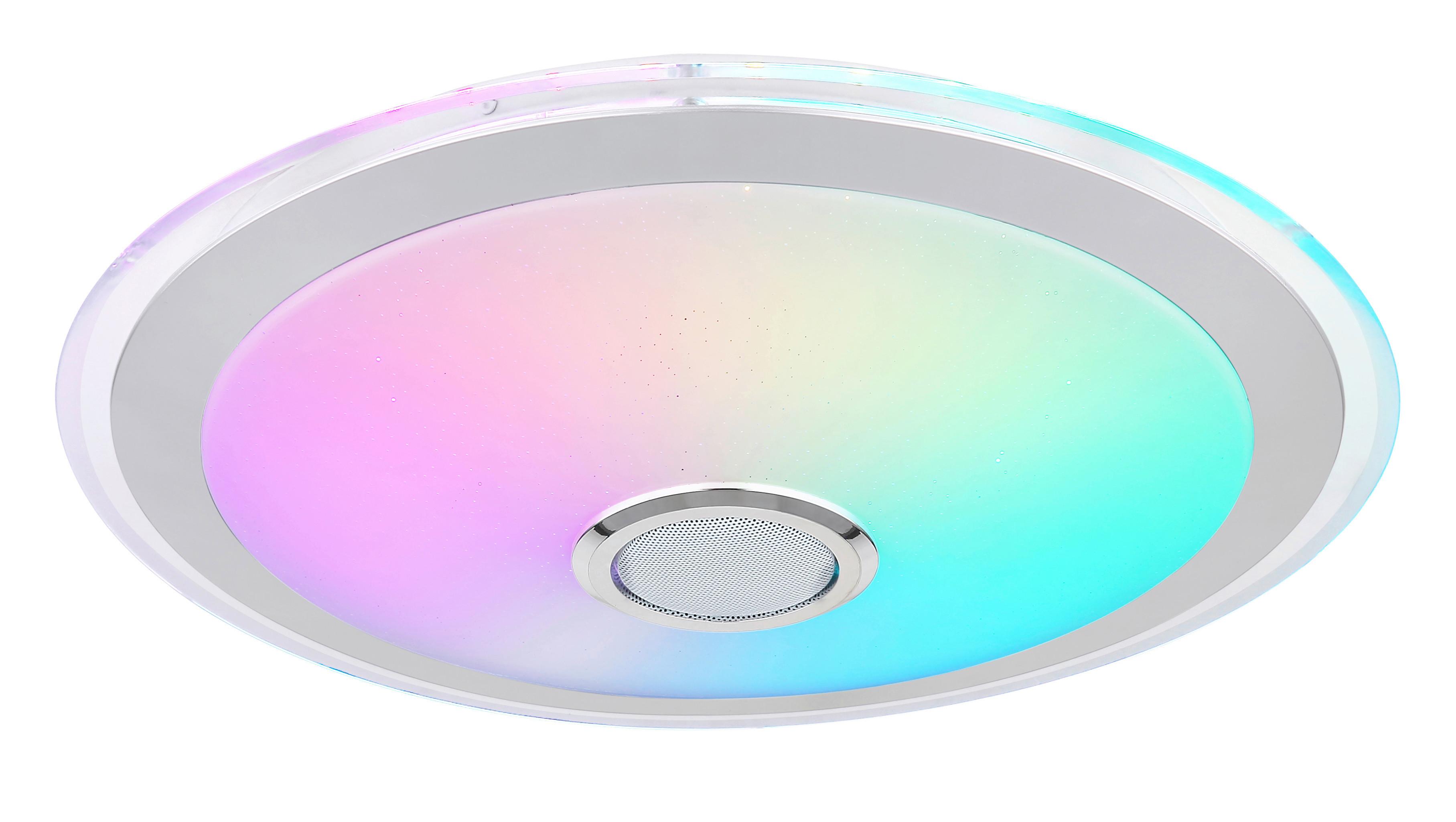 LED-Deckenleuchte Dunny max. 24 Watt - Chromfarben/Klar, KONVENTIONELL, Kunststoff/Metall (43/10,5cm) - Globo