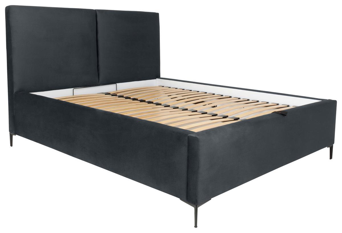 Tapecirani Krevet Palini - jezgra bukve/tamno siva, Moderno, drvo/tekstil (160/200cm) - Modern Living