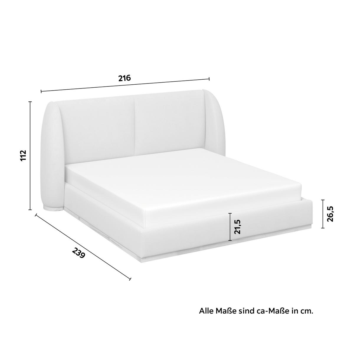 Polsterbett Frida Hellbeige ca. 180x200 cm - Beige/Schwarz, MODERN, Holz/Textil (180/200cm) - Bessagi Home