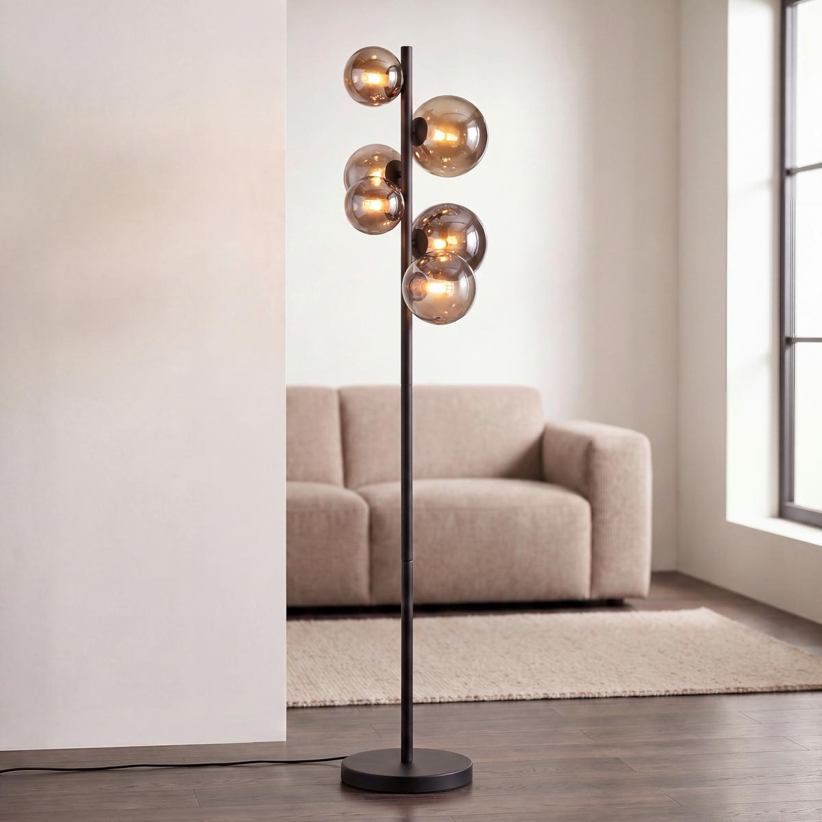 LAMPA STOJĄCA LED VILLA - czarny, Design, metal/szkło (28,5/155cm) - Dieter Knoll
