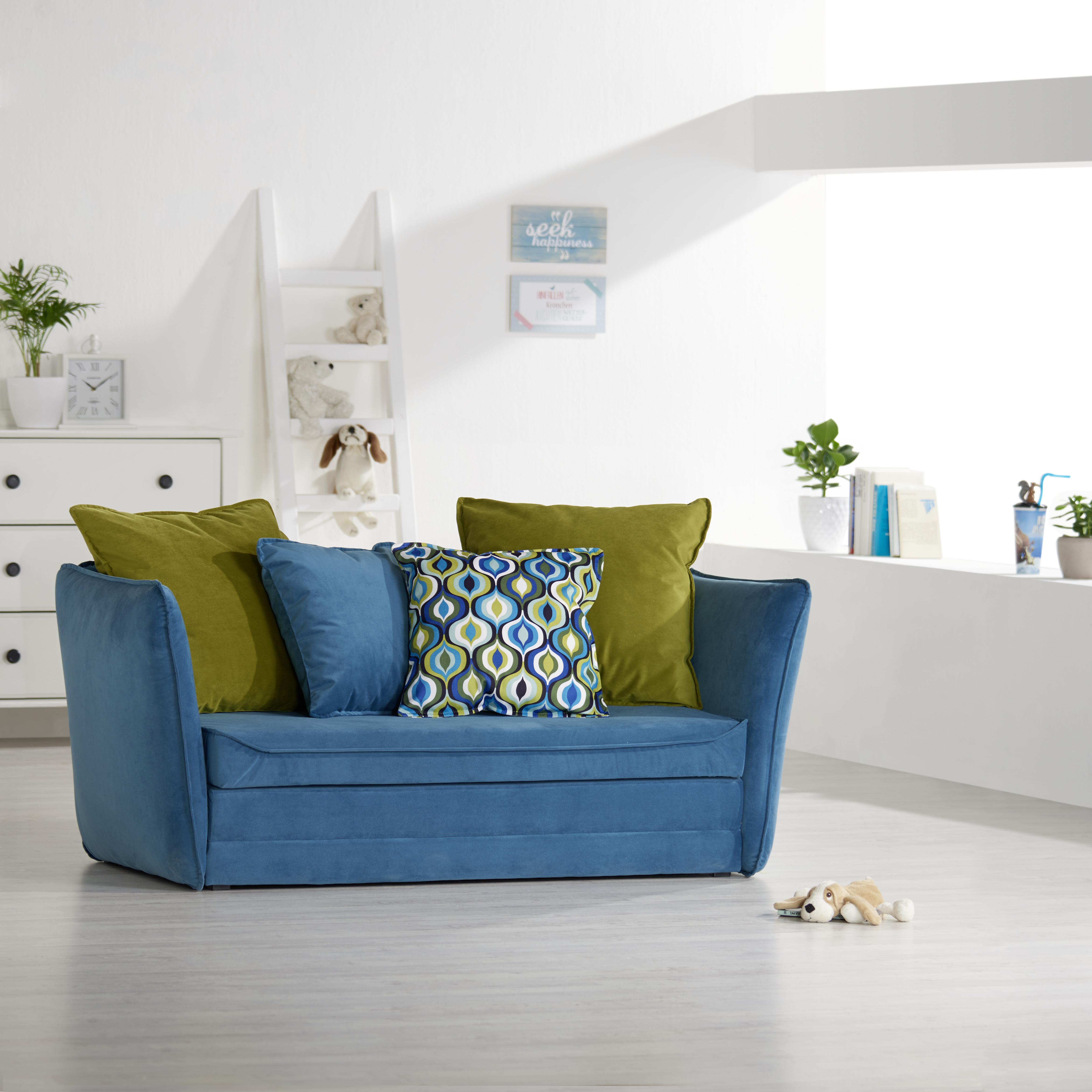 Gyermek- És Ifjúsági Kanapé Kids - kék/zöld, Design, textil (145/63-77/75cm) - Zandiara