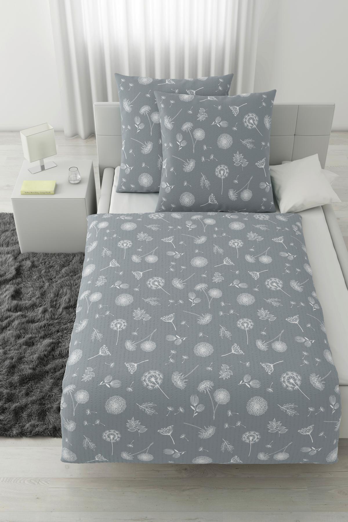 Bettwäsche Pusteblume XXL Grau ca. 200x200cm - Grau, KONVENTIONELL, Textil (200/200cm) - Modern Living