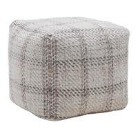 POUF LEON -TREND- - Beige/Naturfarben, Modern, Naturmaterialien/Textil (45/45/45cm) - Premium Living