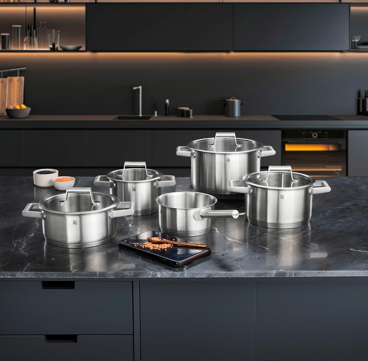 Kochtopfset WMF Comfort Line Edelstahlfarben 5-teilig - Edelstahlfarben, KONVENTIONELL, Metall (29/53,1/23,2cm) - WMF