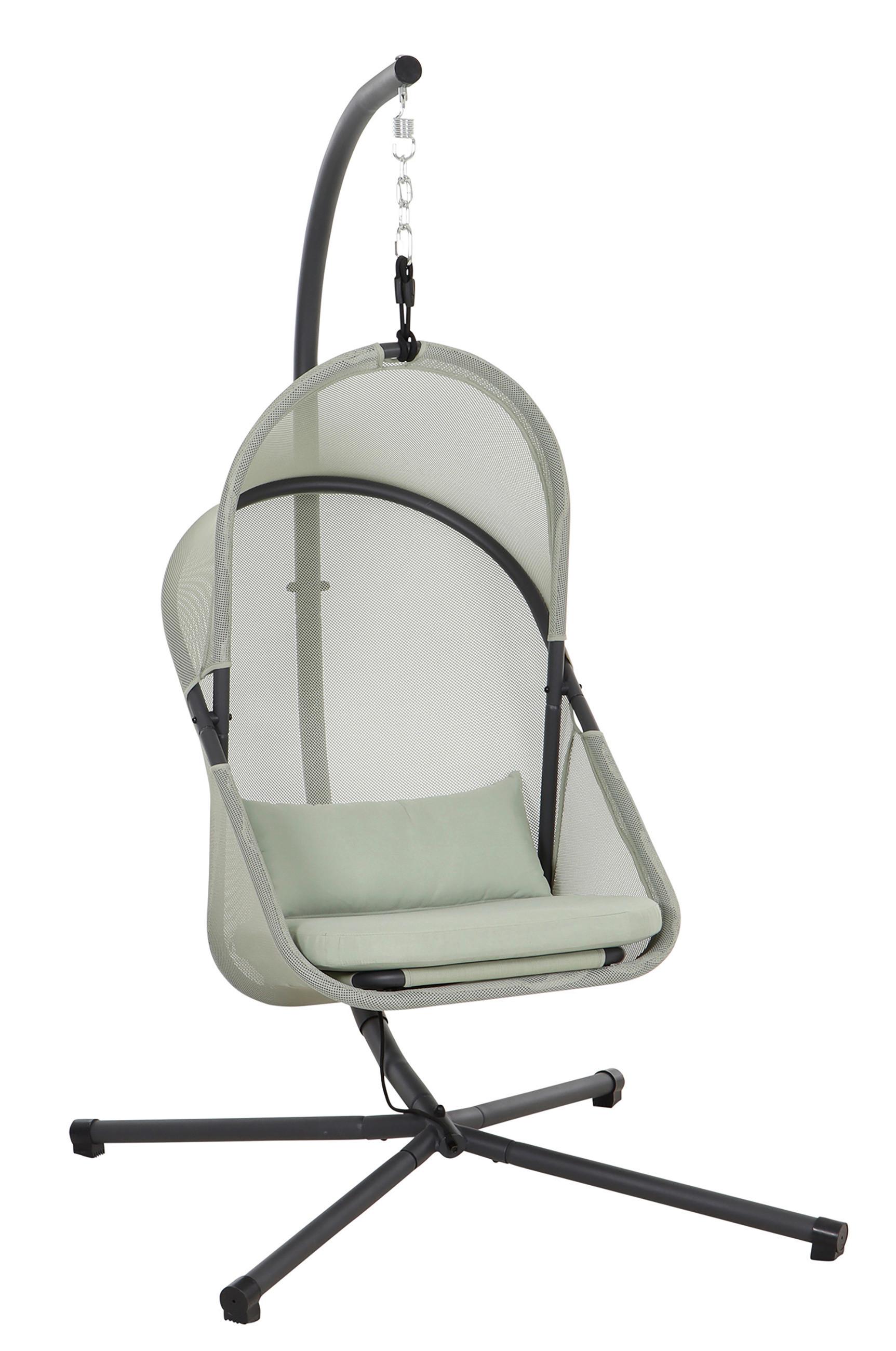 HÄNGESESSEL N85545 - Anthrazit/Grün, KONVENTIONELL, Kunststoff/Textil (123/192/102cm) - Siena Garden