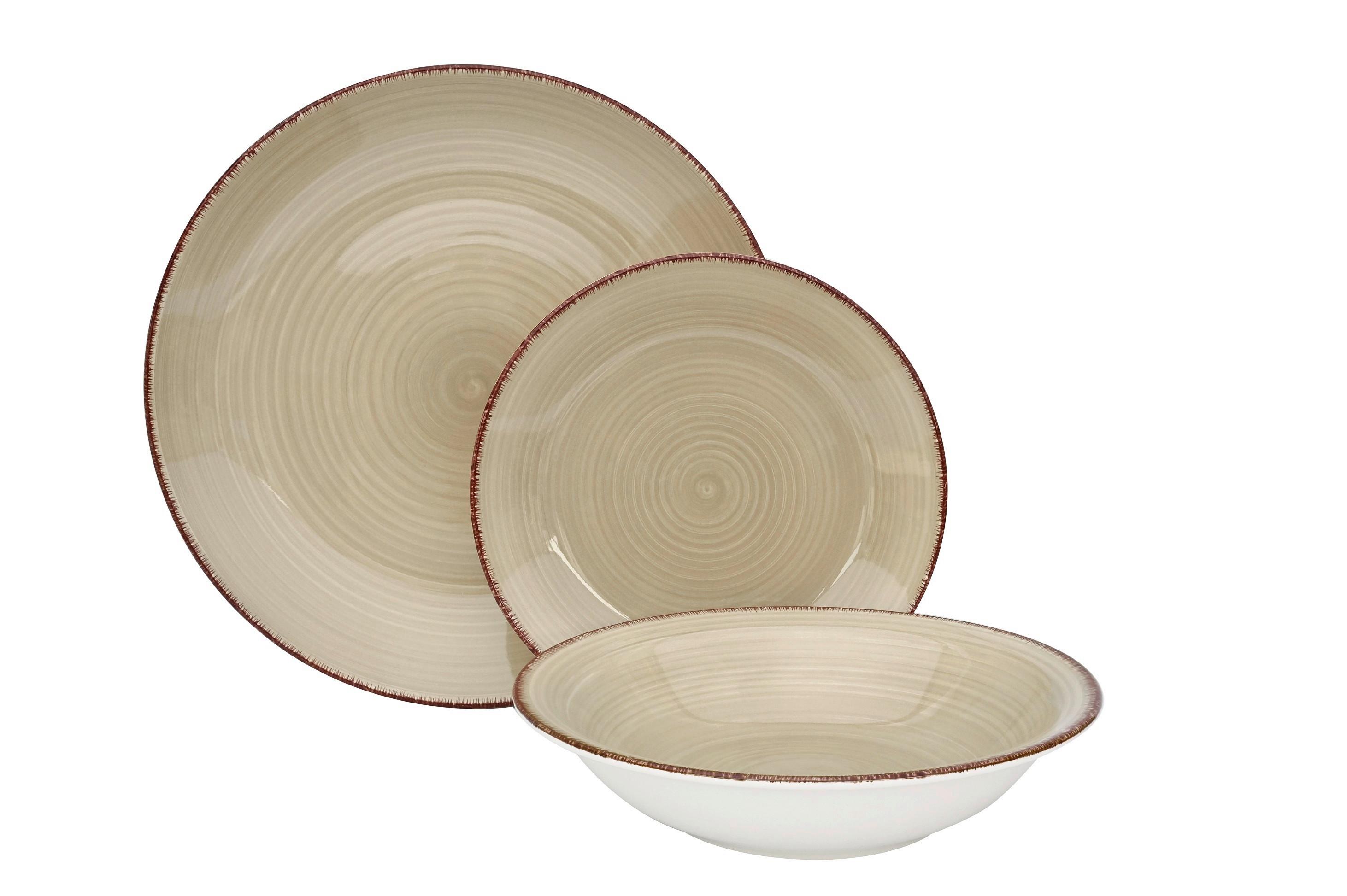 Tafelservice Inka in Beige/Braun 18-teilig - Beige/Braun, Konventionell, Keramik - Modern Living