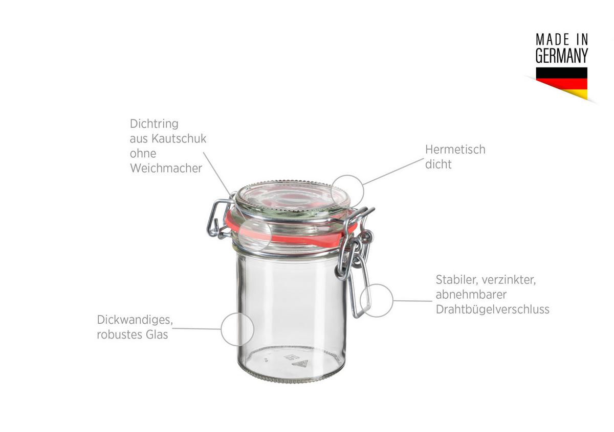 Einmachglas-Set Transparent 6 Stk. - Transparent, Basics, Glas (6/10/6cm) - Mäser