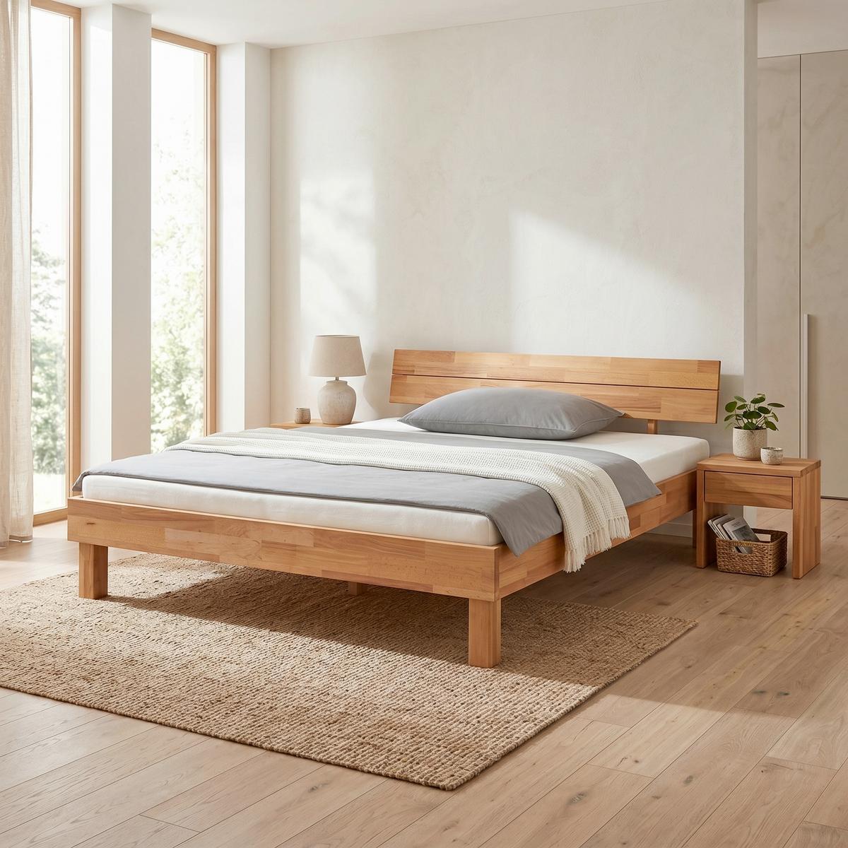 Bett Natura 160 New Naturfarben Ca. 160x200cm - Naturfarben, Konventionell, Holz (160/200cm) - Based