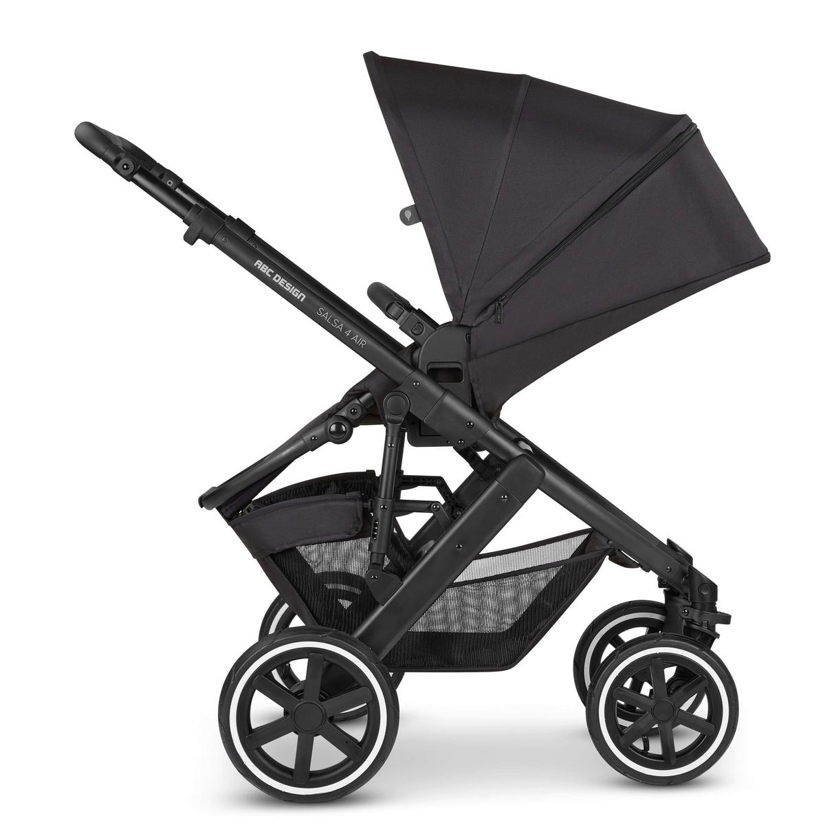 WÓZEK DZIECIĘCY WIELOFUNKCYJNY SALSA 4 AIR - czarny, Basics, tkanina (95/63/101cm) - ABC Design