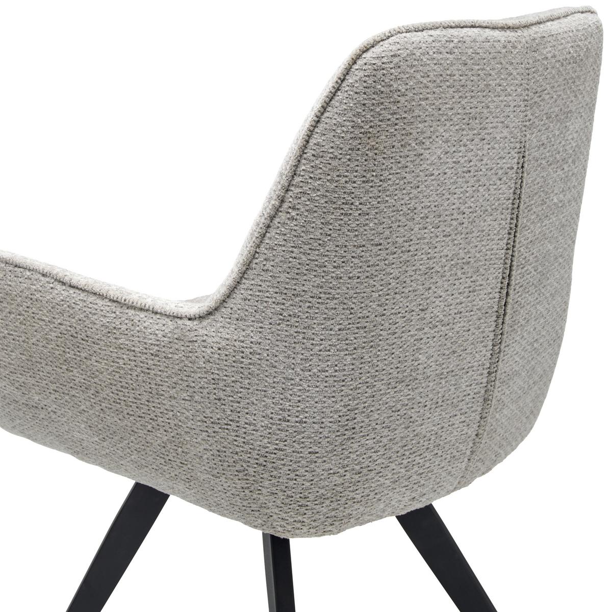 KRZESŁO Z PODŁOKIETNIKAMI KIMBERLY - czarny/szary, Lifestyle, metal/tkanina (57/84/60cm) - MID.YOU