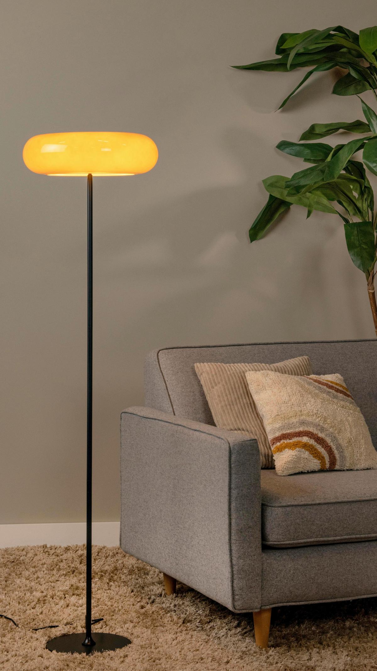 LAMPA STOJĄCA 10725/01/53 - SENTINO - czarny/pomarańczowy, Design, szkło (40/40/150cm) - Lucide