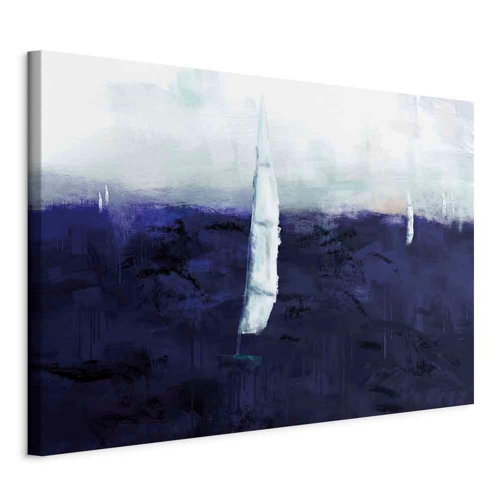 Slika Na Platnu Maritime Memory - modra/sivobela, Basics, tekstil/les (60/90/1.2cm) - artgeist