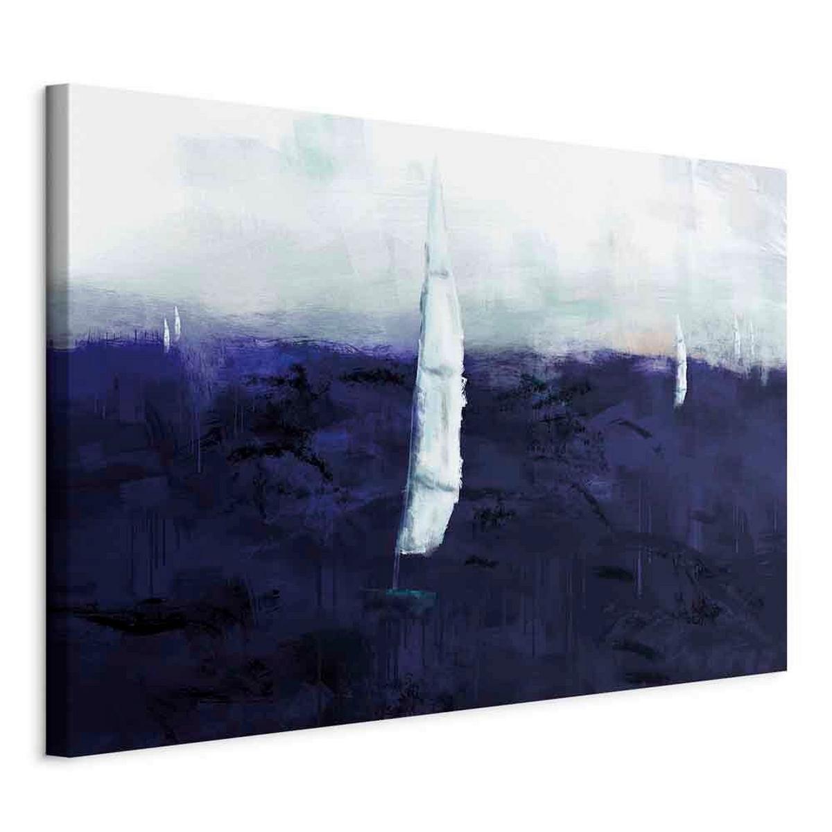 Slika Na Platnu Maritime Memory - modra/sivobela, Basics, tekstil/les (60/90/1.2cm) - artgeist
