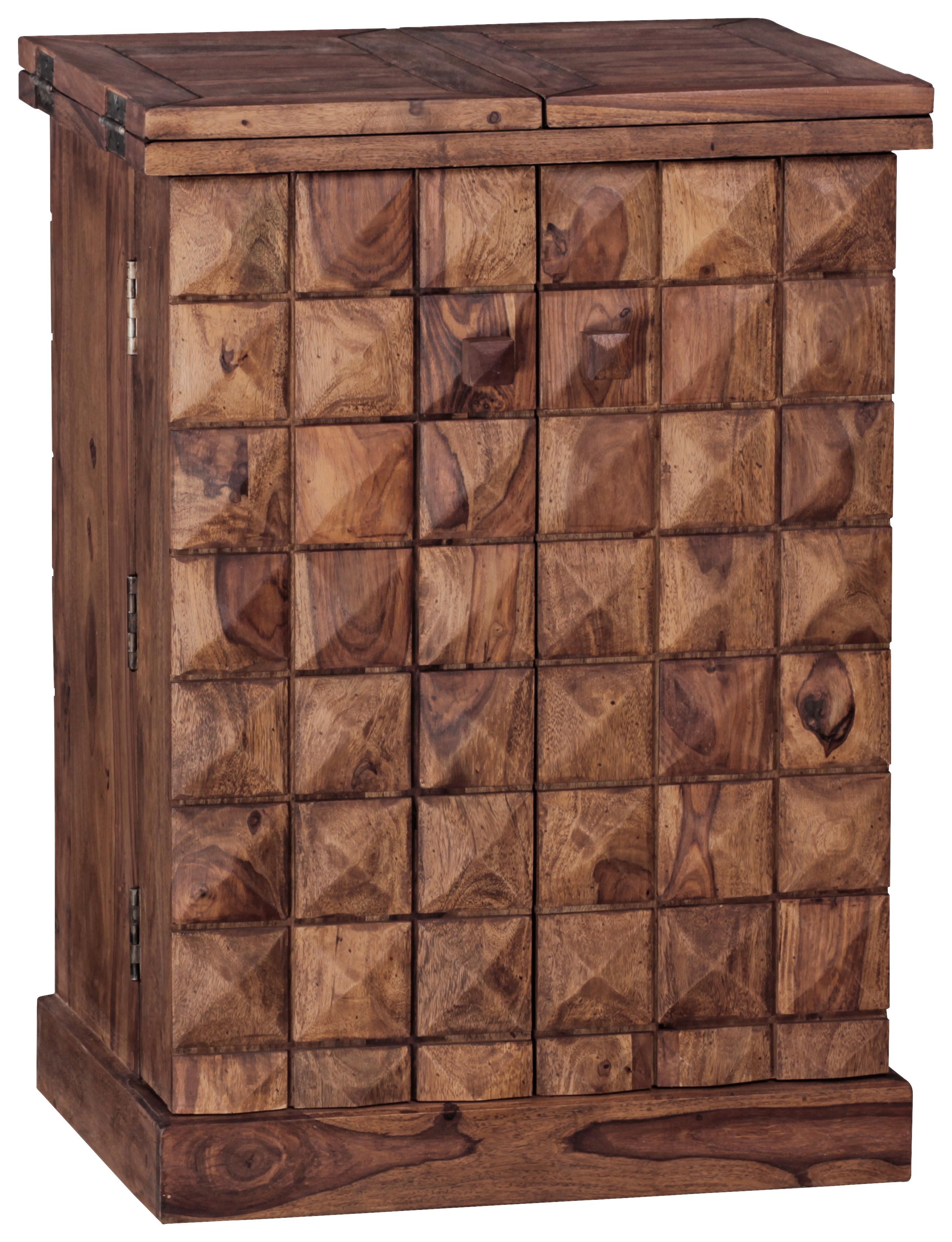 Barschrank ca. 64x91 cm Sheesham massiv - Sheeshamfarben, Design, Holz (64/91/50cm) - MID.YOU