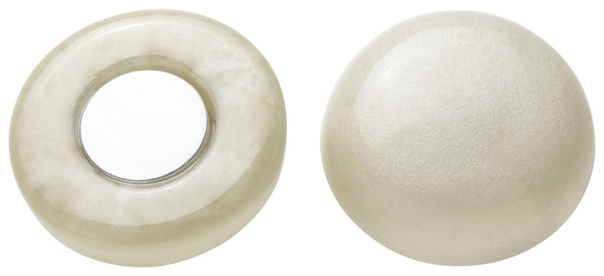 Tischtuchbeschwerer Perle in diversen Farben - Creme/Schwarz, Naturmaterialien/Metall (4cm) - Modern Living