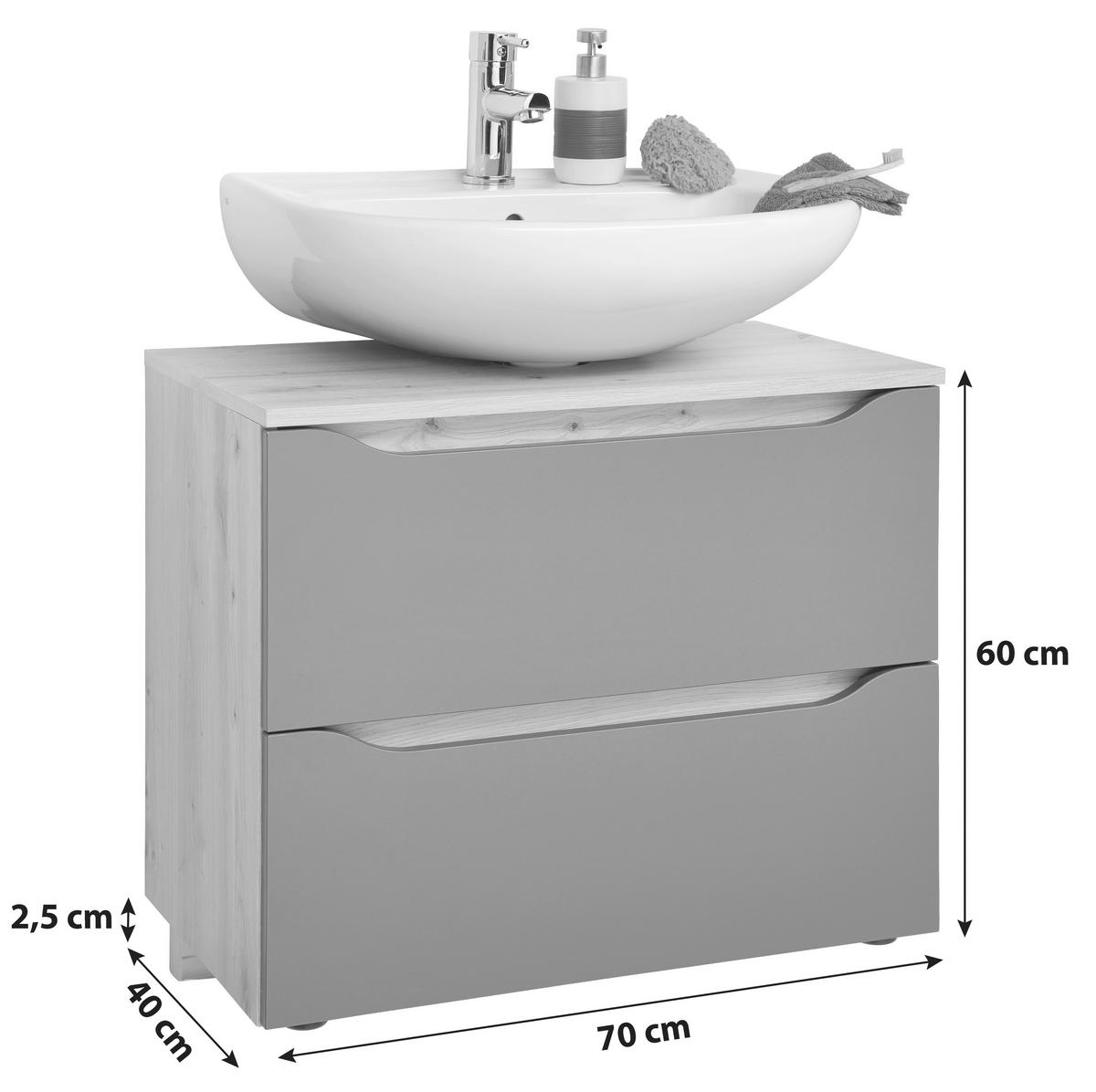 Bază pentru lavoar Giga - culoare lemn stejar/stejar Artisan, Modern, material pe bază de lemn (70/60/40cm)