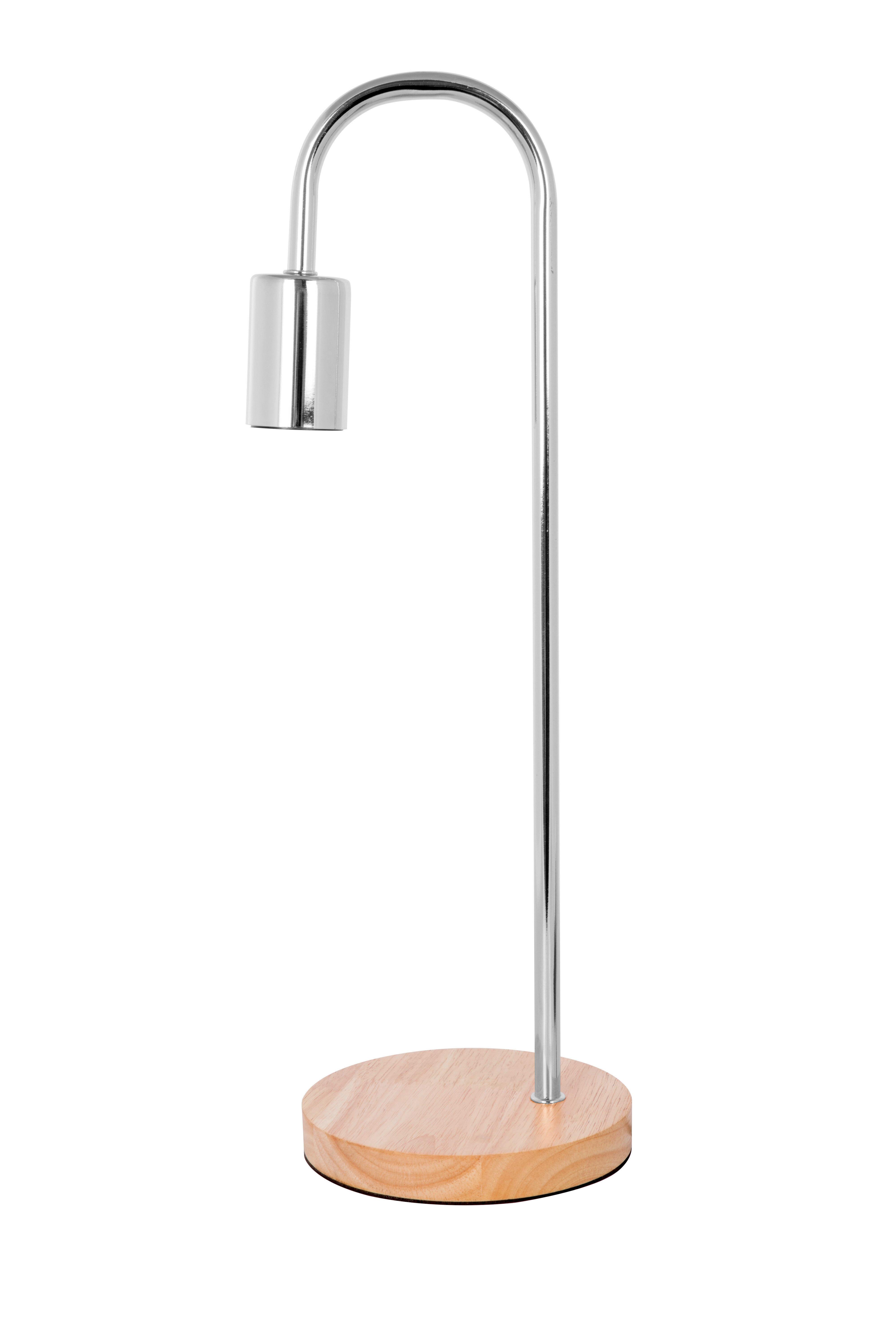 Tischleuchte Jbwnd-Chr-Tbl - Chromfarben, Trend, Holz/Metall (15/47/15cm) - Kayoom