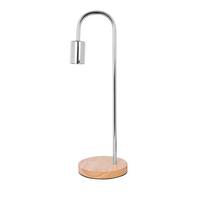 Tischleuchte Jbwnd-Chr-Tbl - Chromfarben, Trend, Holz/Metall (15/47/15cm) - Kayoom