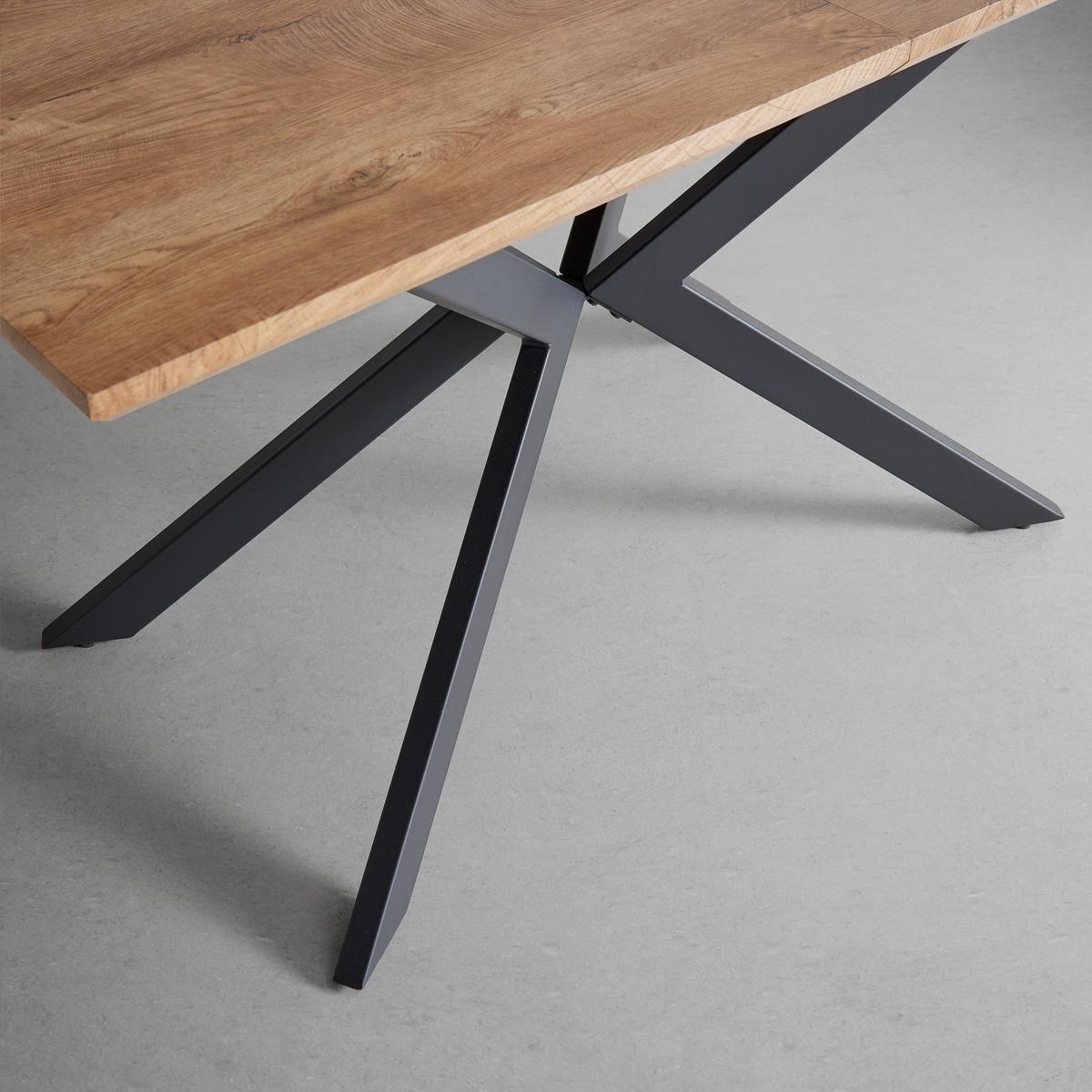 STÓŁ ROZSUWANY AKI - czarny/kolor orzecha włoskiego, Modern, materiał drewnopochodny/metal (140-180/80/76cm) - Bessagi Home